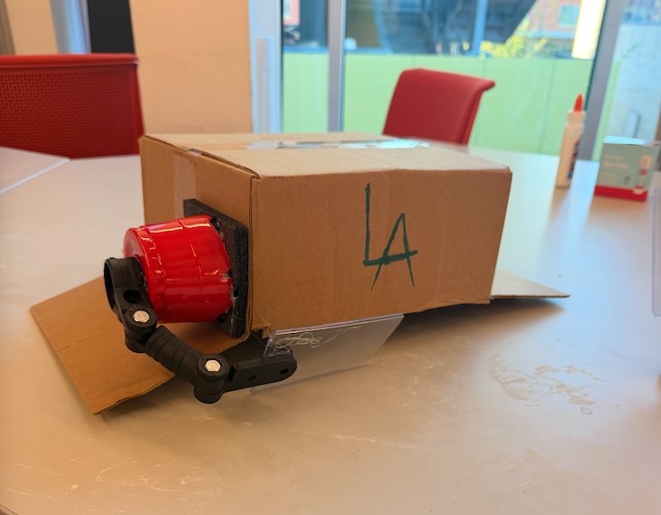 Cardboard Wizard-of-Oz AR headset prototype